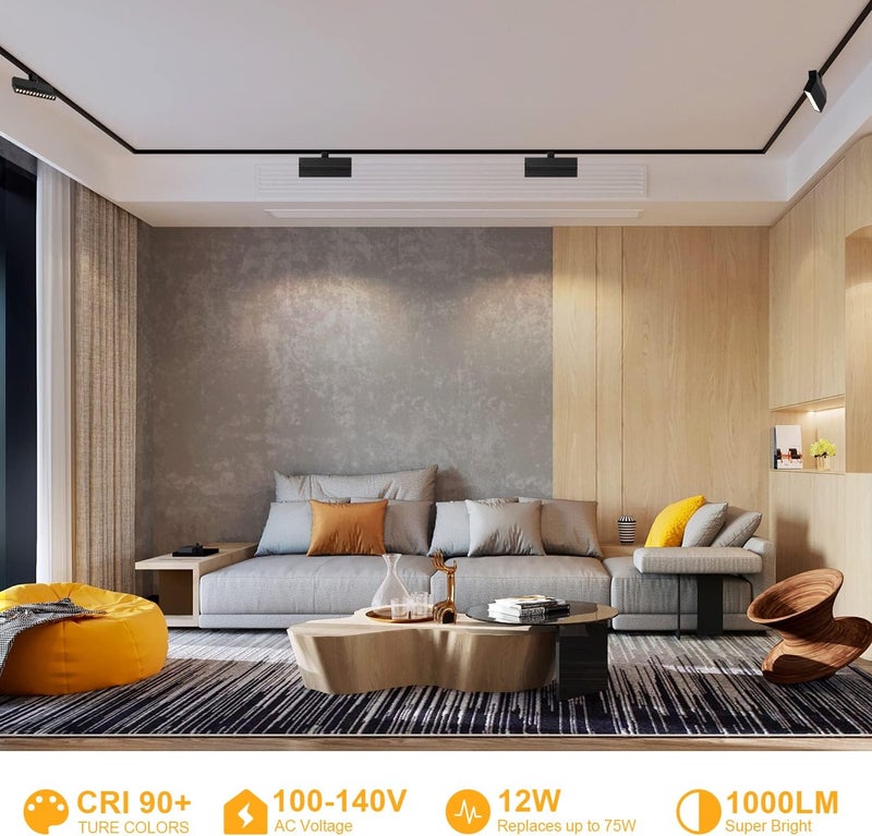 VANoopee رؤوس إضاءة LED قابلة للتعتيم بثلاثة ألوان نوع H، رؤوس إضاءة حديثة للسقف، مصابيح سبوت لايت لجدران المطبخ والفن، 3000K 4000K 5000K، خالية من الوميض، 30° CRI90+، 12W، عبوة من 2 - Image 5